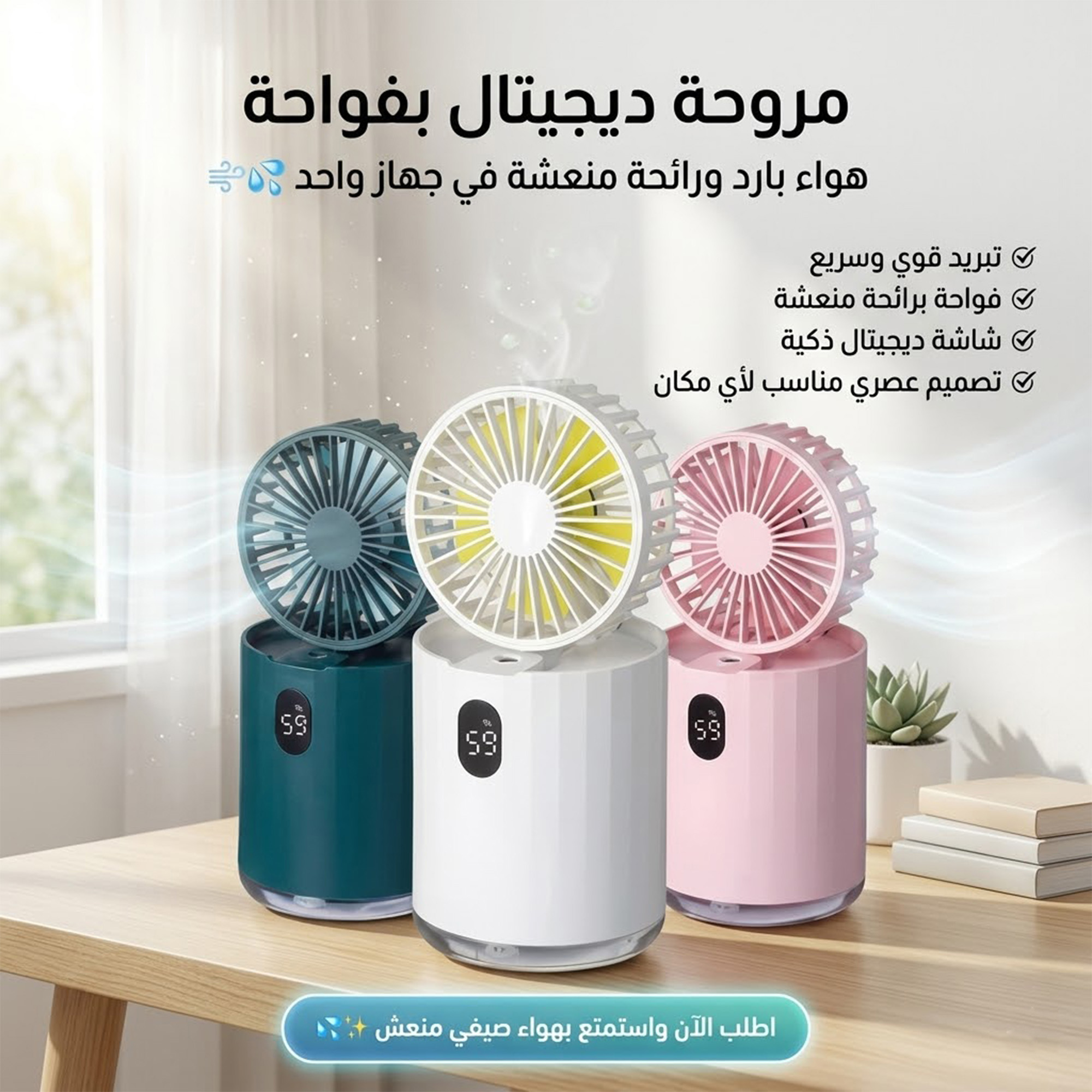مروحة ديجيتال بفواحة